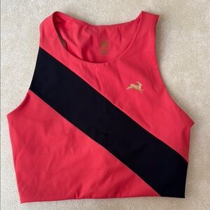Tracksmith Bell Lap Crop Red and Black Women's XS